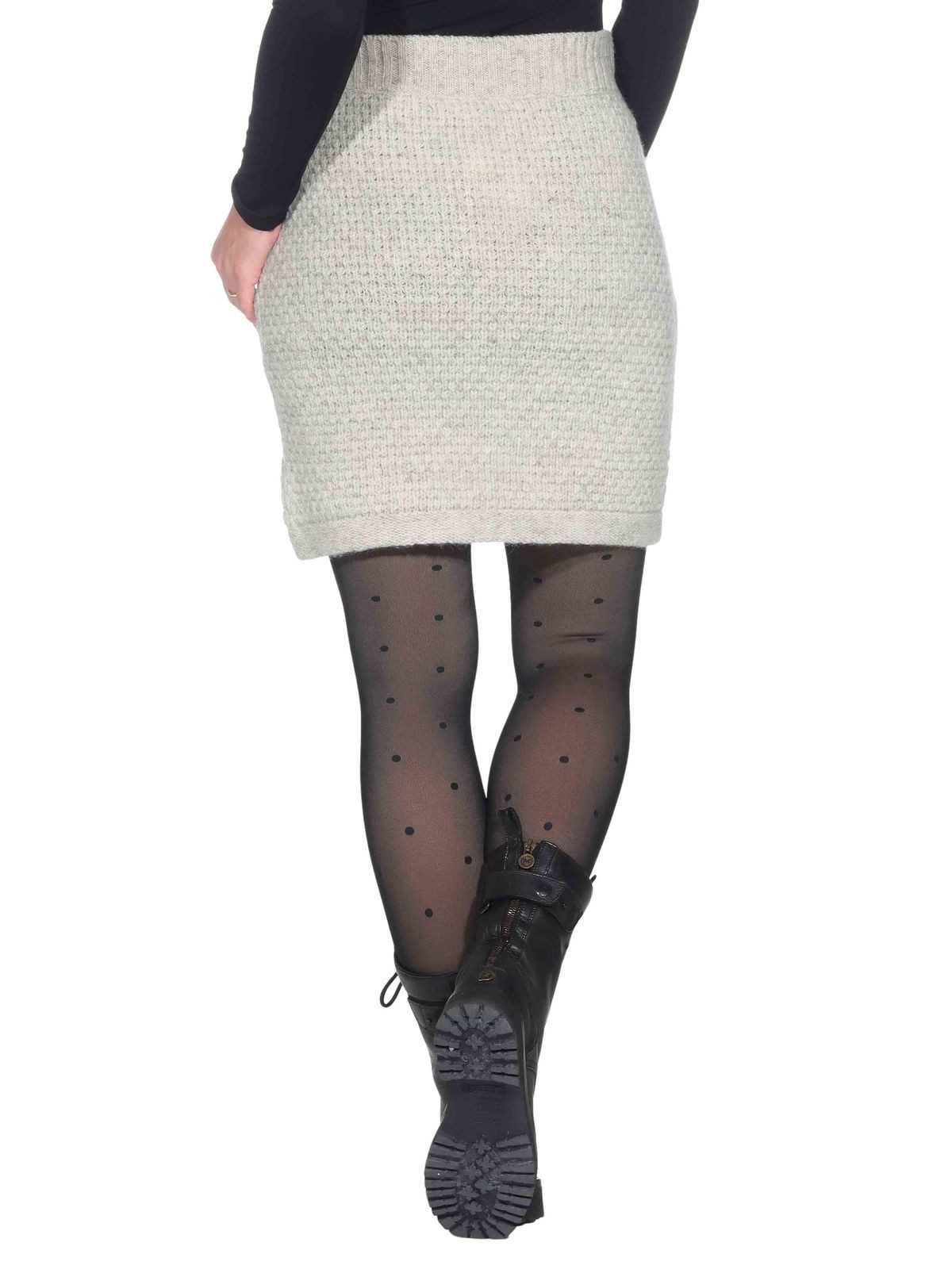 KUNST UND MAGIE Strickrock Klassischer Boho Strickrock Rock Winter Wolle