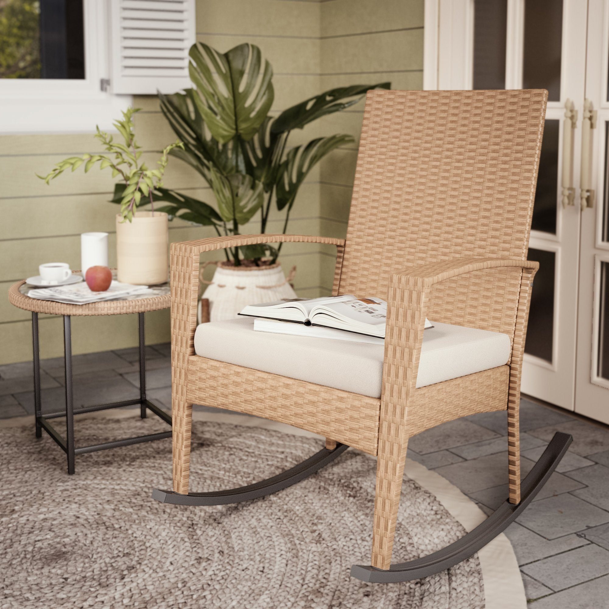 Mondeer Rattanstuhl Schaukelstuhl (1 St), 1 günstig online kaufen