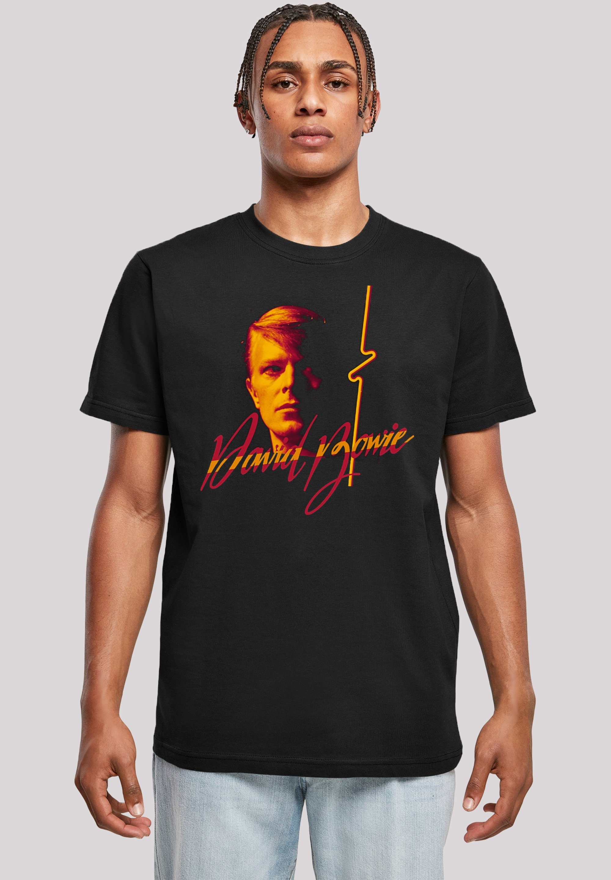 F4NT4STIC T-Shirt David Bowie Photo Angle 90s Herren,Premium Merch,Regular-Fit,Basic,Bandshirt schwarz