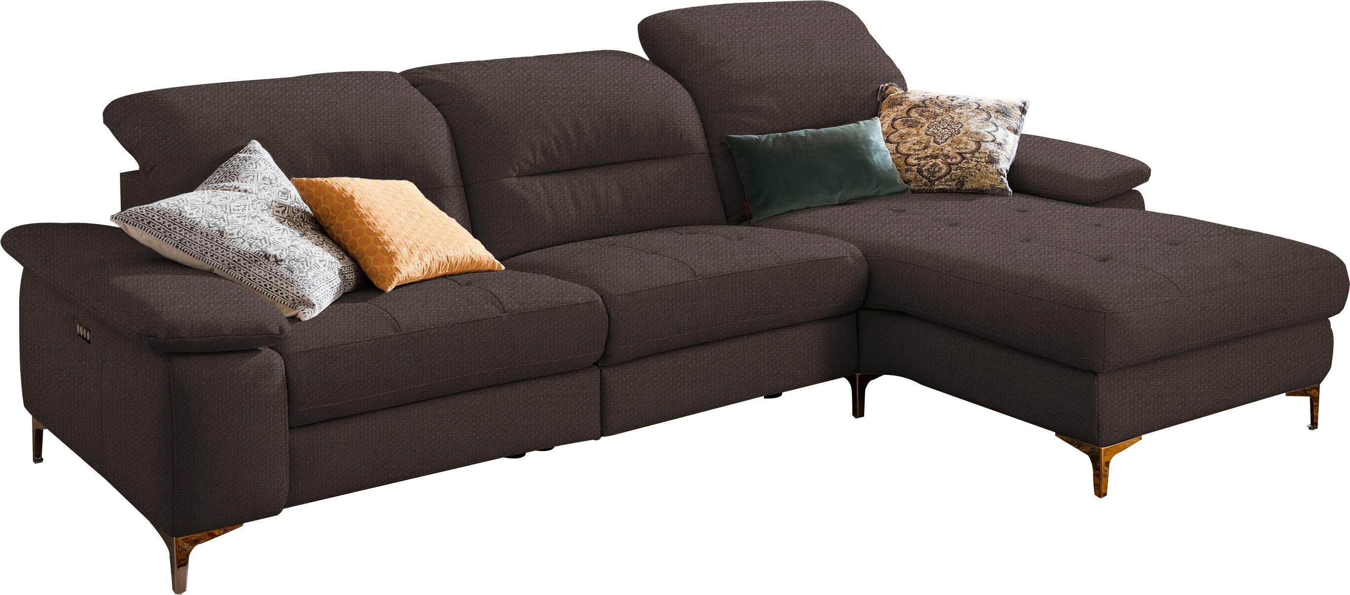 Home affaire Ecksofa Basel L-Form, mit vollmotorischer Relaxfunktion und motorischer Recamiere