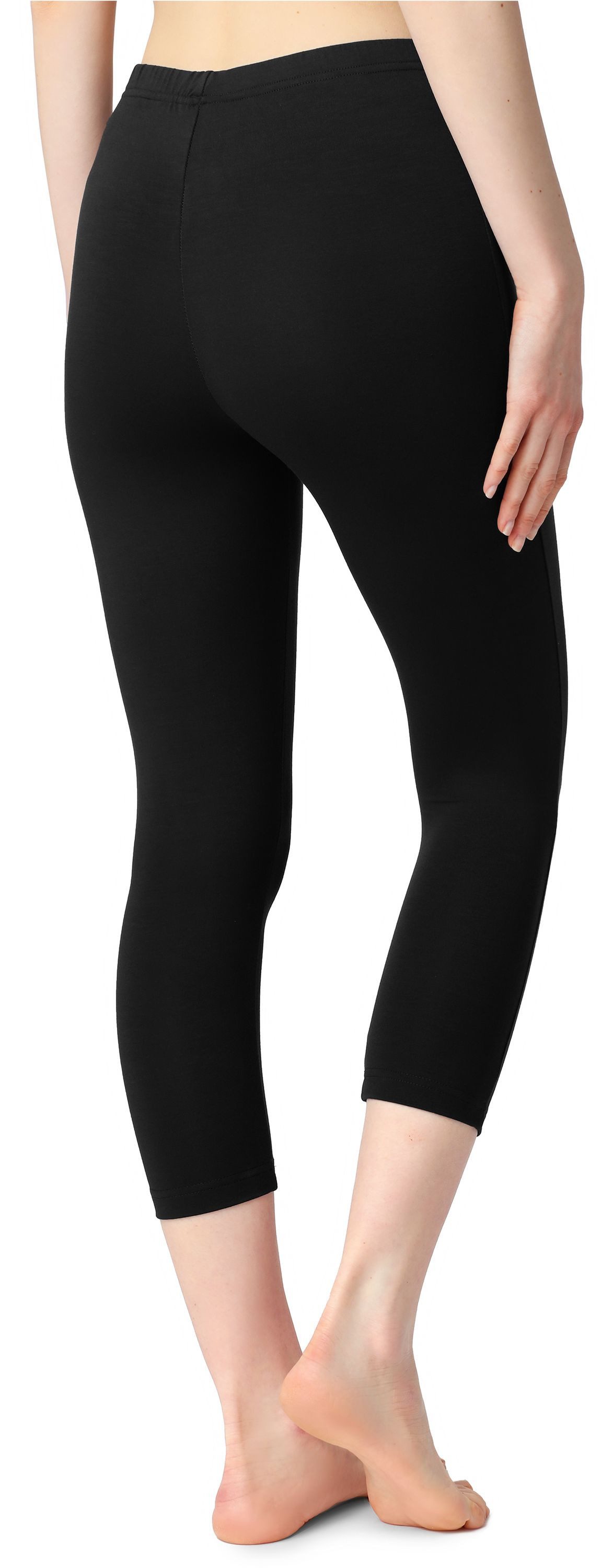 Bellivalini Leggings Damen 3/4 Capri Leggings aus Baumwolle BLV50-199 (1-tlg) elastischer Bund