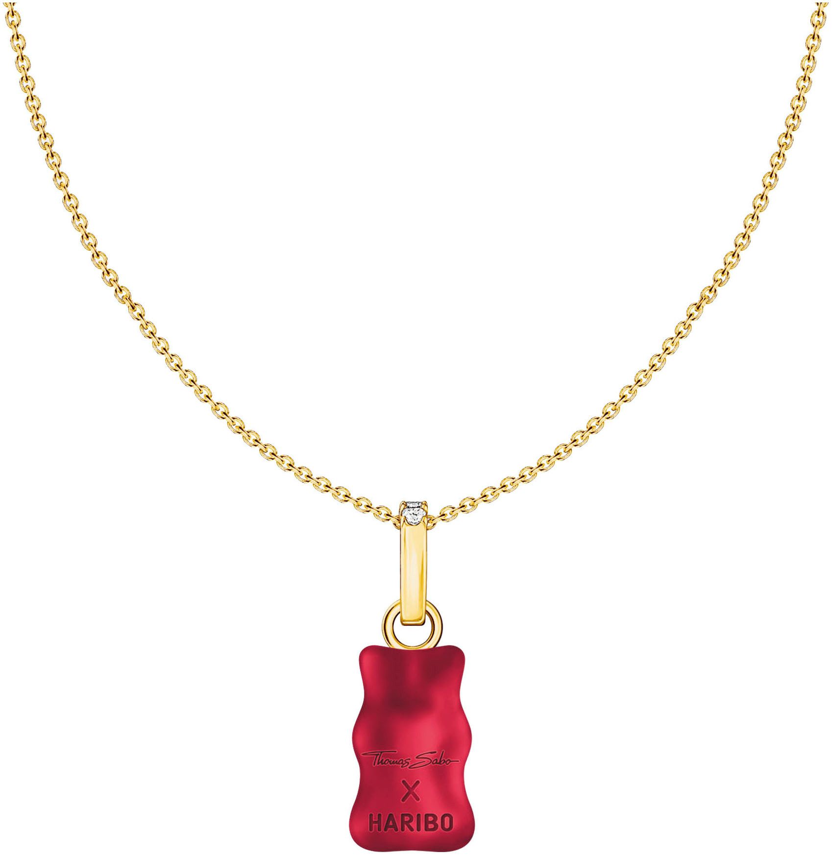 THOMAS SABO Kette mit Anhänger THOMAS SABO x HARIBO Schmuck: Kette mit Goldbär, mit Kristallglas, Zirkonia (synth)