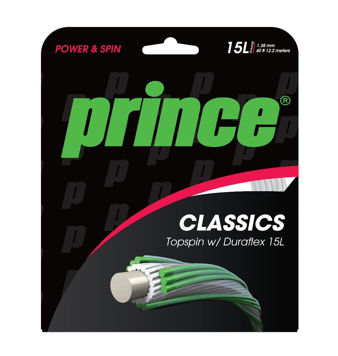 Prince Tennissaite Synthetic Gut Duraflex (Allround+Haltbarkeit) weiss 12m Set, Saitendicke: 1.25