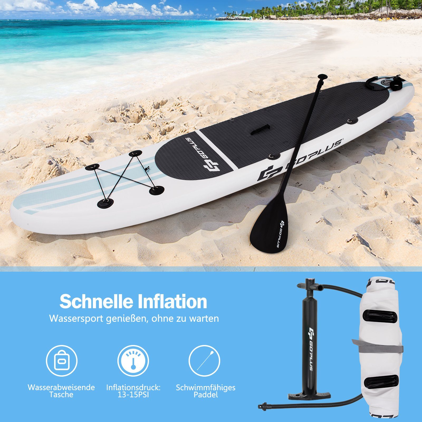 COSTWAY SUP-Board Stand mit weiß Paddling Up Sitz, 150kg bis Board