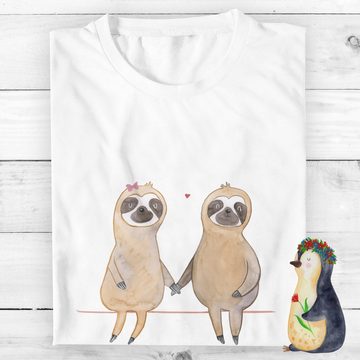 Mr. & Mrs. Panda T-Shirt Faultier Pärchen - Weiß - Geschenk, T-Shirt, Beziehung, Sprüche, verl (1-tlg)
