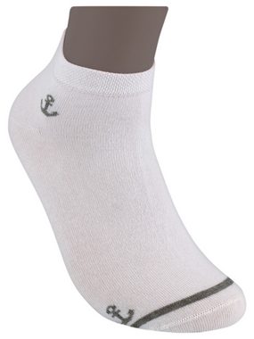 Die Sockenbude Sneakersocken MARITIM mit Soft Piqué-Bund (Bund, 4-Paar, blau weiß rot) gekämmte Baumwolle