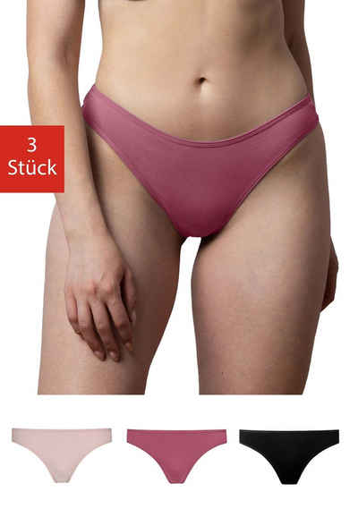 SNOCKS Tanga String Damen Unterhose (3-St) aus Bio-Baumwolle, unsichtbar unter deiner Kleidung
