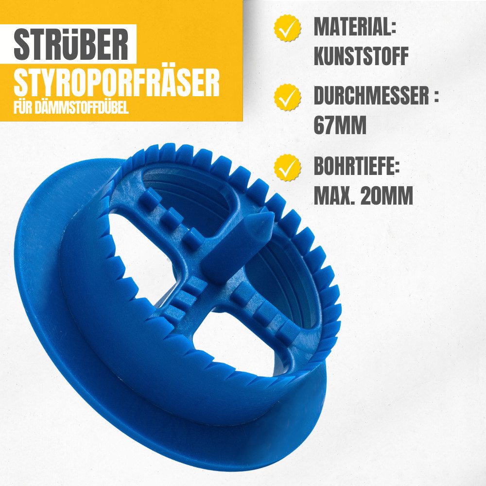 STRÜBER Dämmstoffdübel Styroporfräser Fräse Rondelle für günstig online kaufen