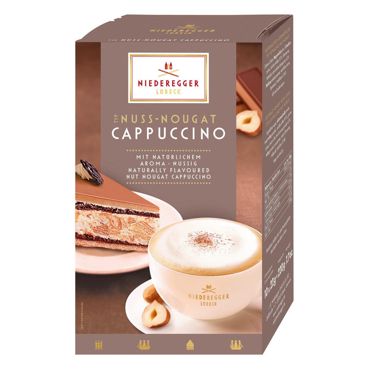 Niederegger Kaffee, Niederegger Kaffeepulver Nuss Nougat Cappuccino 220g 4er Pack