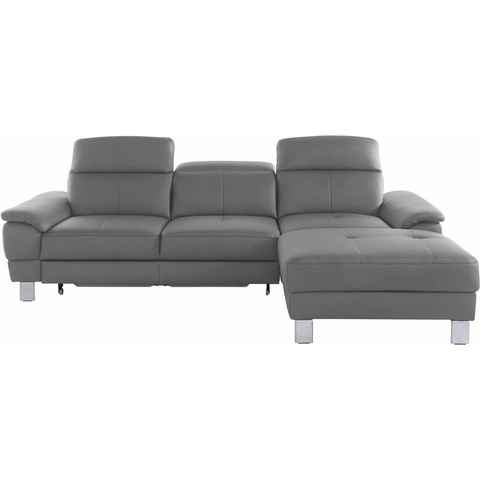 exxpo - sofa fashion Ecksofa Mantua 2, L-Form, mit Kopf- bzw. Rückenverstellung, wahlweise mit Bettfunktion