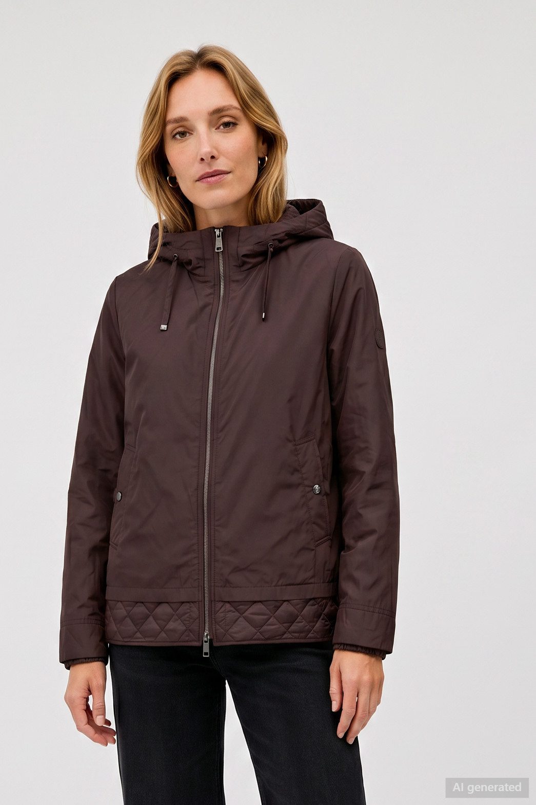Barbara Lebek Outdoorjacke Damenjacke mit Steppdetails und 2-Wege-Reißverschluss