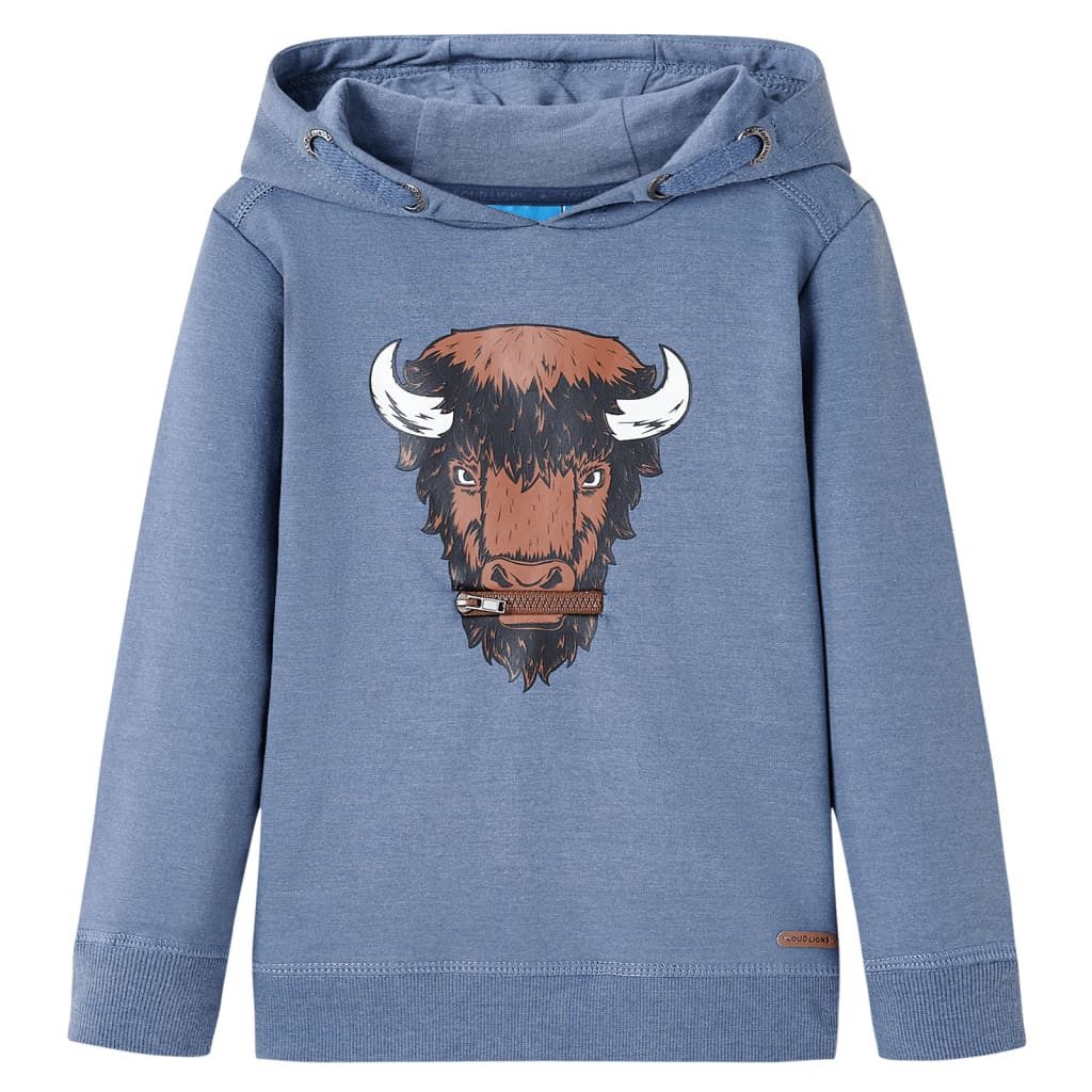 Kapuzenpullover Kinder-Kapuzenpullover Blau Melange 128