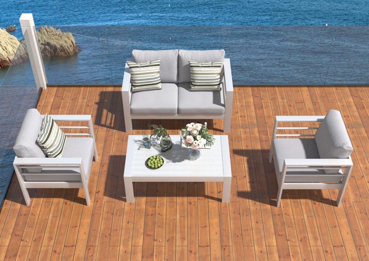 MeXo Gartenlounge-Set Balkonmöbel Set 4 Personen günstig online kaufen
