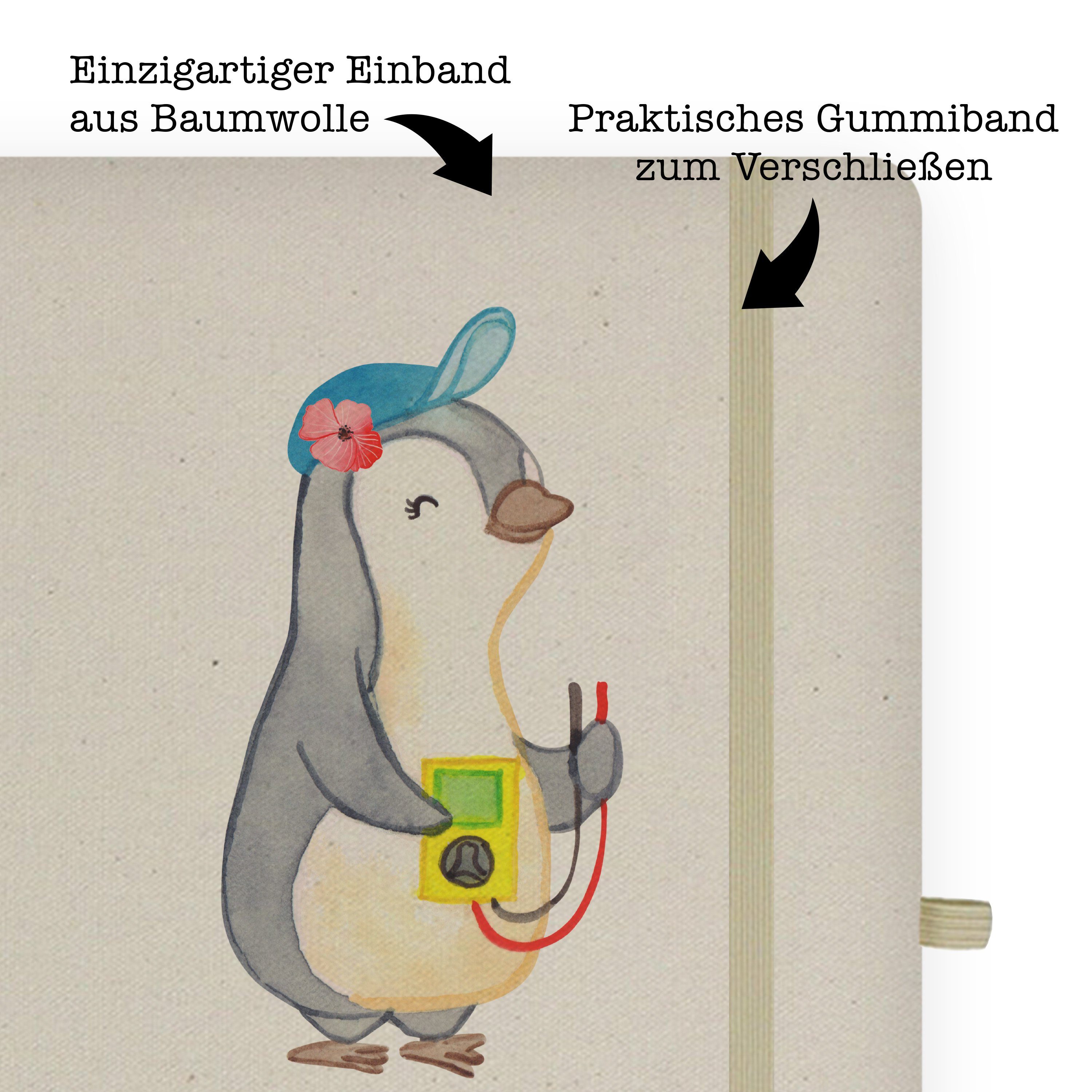 El - Elektrikerin Panda Geschenk, Transparent Mrs. Mrs. Elektronmonteurin, Panda mit & Notizbuch - Mr. & Mr. Herz