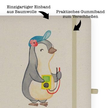 Mr. & Mrs. Panda Notizbuch Elektrikerin Herz - Transparent - Geschenk, Elektronmonteurin, Elektr Mr. & Mrs. Panda, Personalisierbar