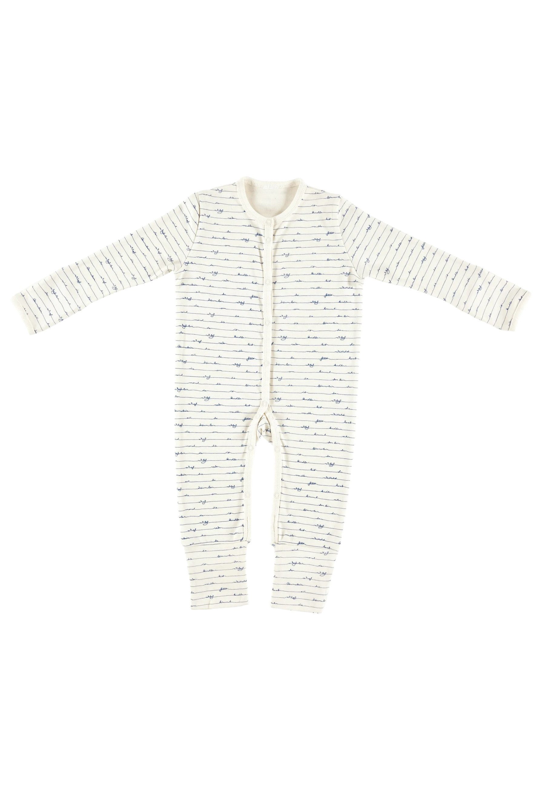 Alvi® Schlafoverall Pyjama mit Klappbündchen Bio-Baumwolle (1-tlg) praktische Druckknöpfe
