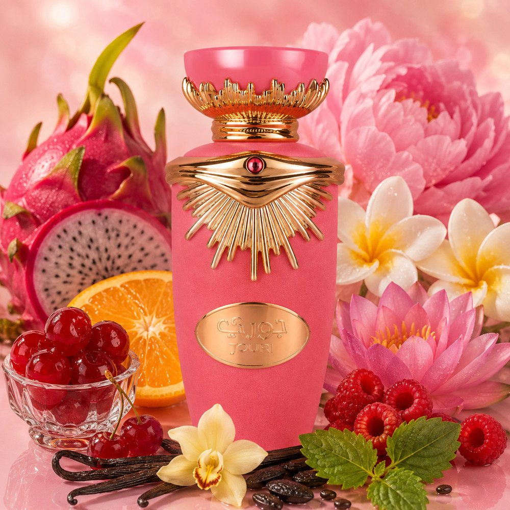 Lattafa Duft-Set Jouri Eau de Parfum 100 ml + Parfümzerstäuber (leer) Set