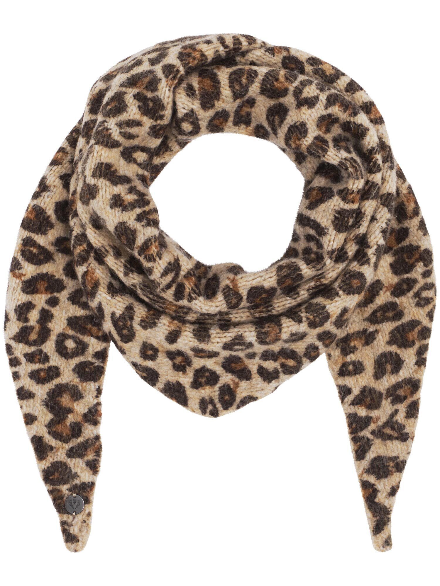 Fraas Modetuch Kuscheliges Dreieckstuch mit Leo-Design