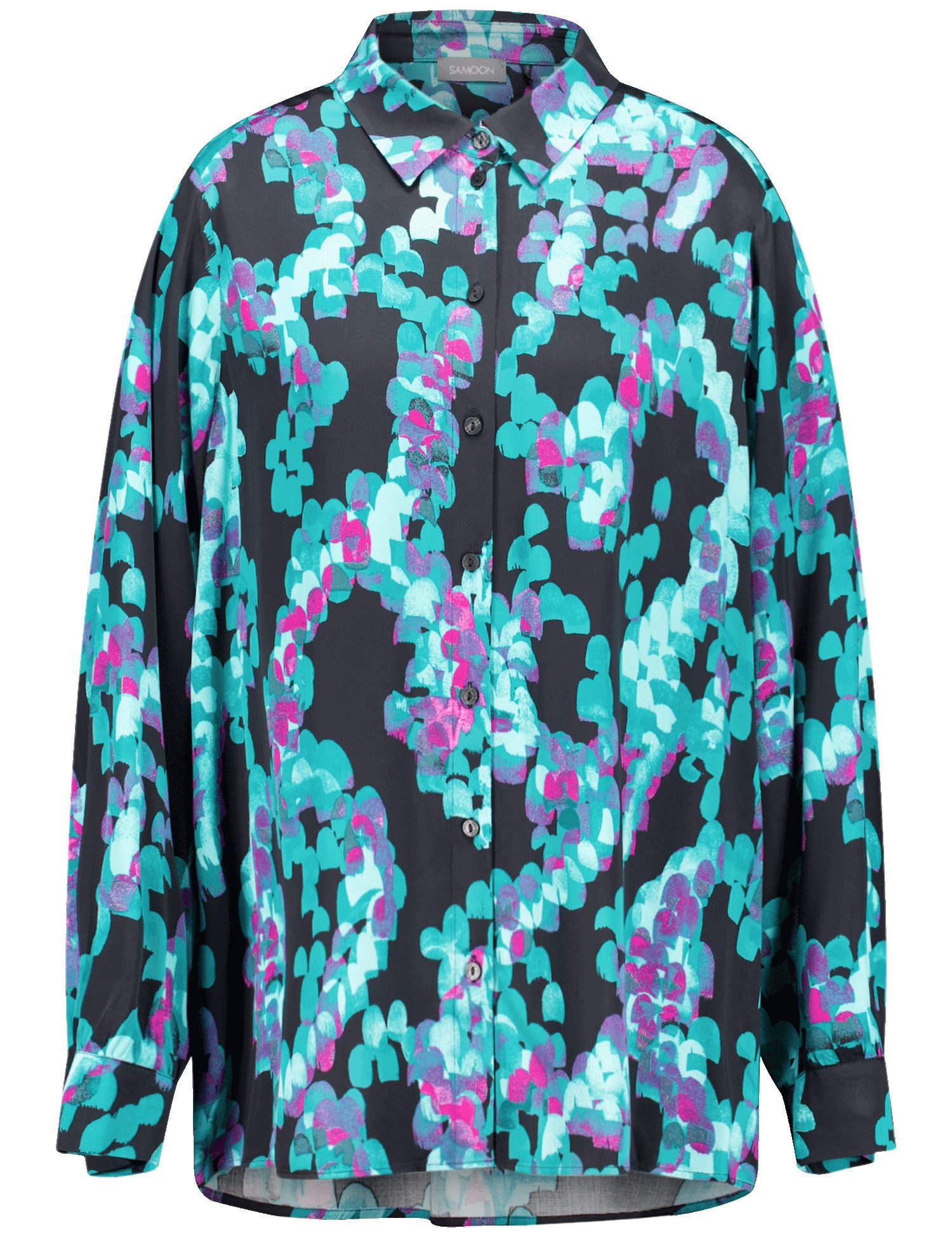 Klassische Bluse Lange Hemdbluse mit Allover-Print