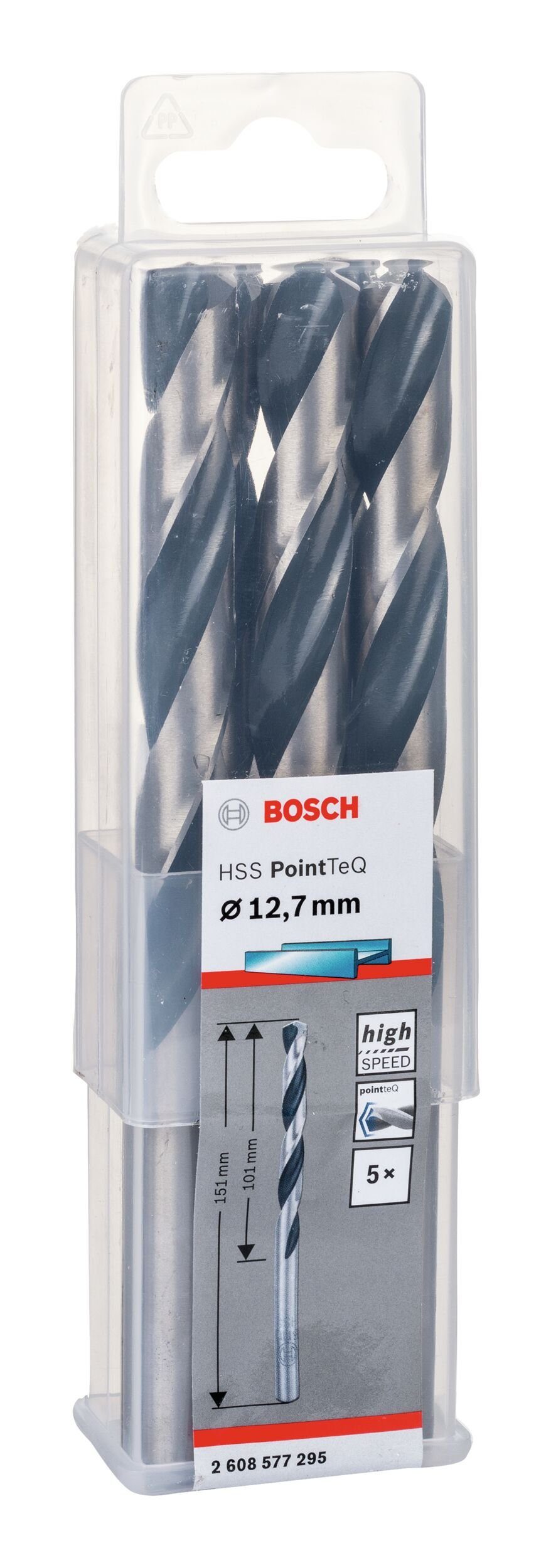 Stück), Metallspiralbohrer HSS 5er-Pack (5 PointTeQ BOSCH - (DIN 12,7 mm 338) Metallbohrer, -