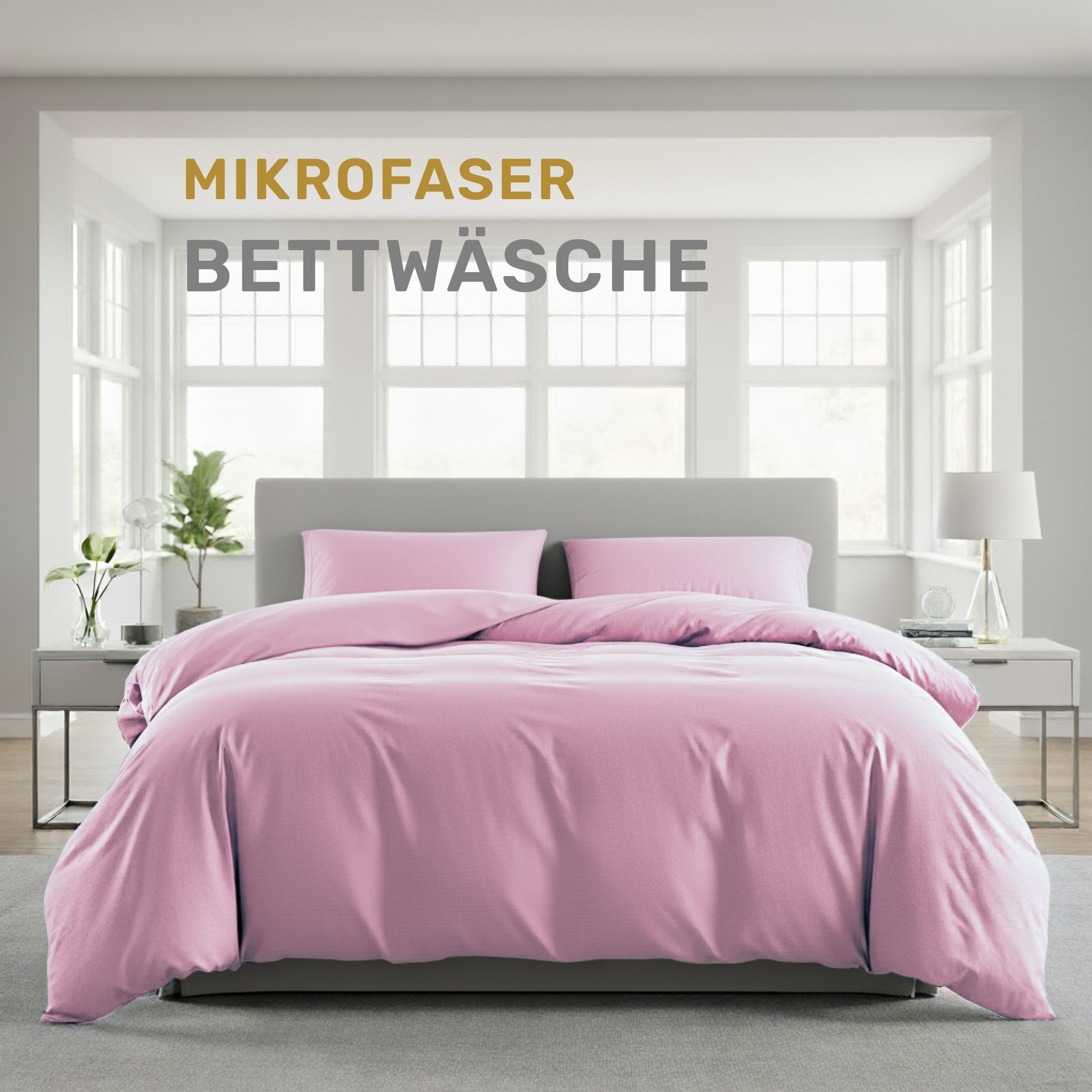 Lavea Bettwäsche Mikrofaser Bettwäsche-Sets mit Kissenbezügen und Bettbezüg günstig online kaufen