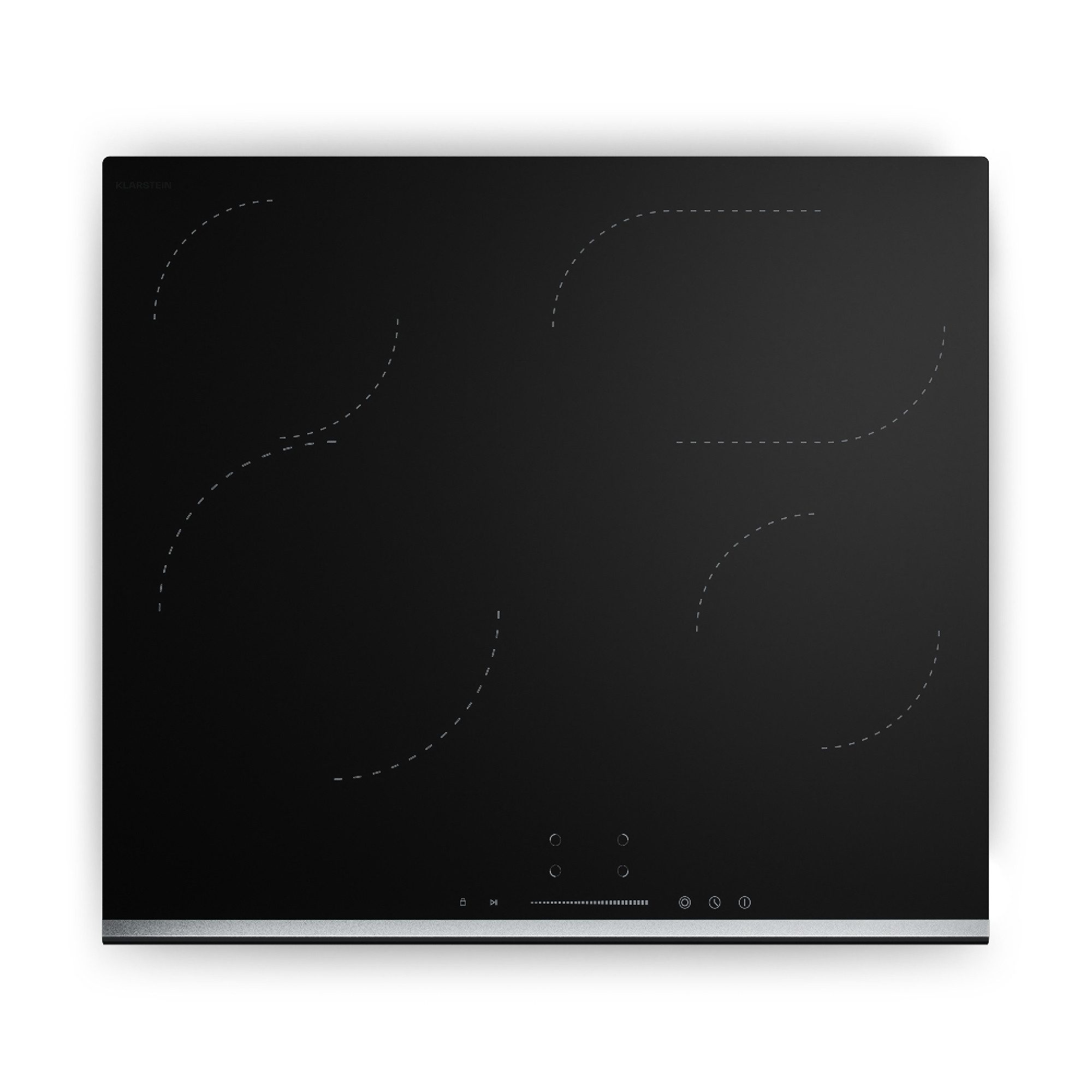 Klarstein Elektro-Kochfeld GK-CF606624E GK-CF606624E, Elektrische Kochfelder 4 Ovale Zonen Aluminium 6600 W Touch