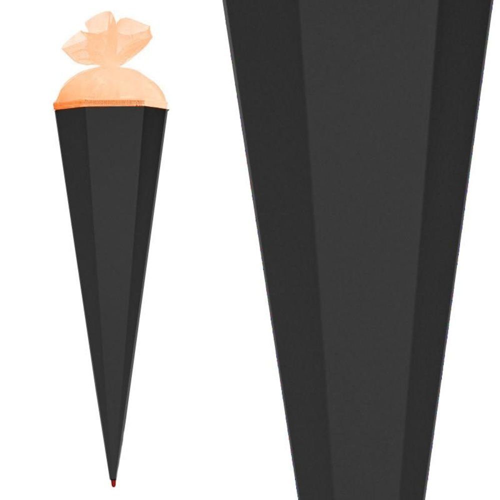 orangem Basteltüte cm, Roth Tüllverschluss, Zuckertüte Schulanfang 85 Schultüte eckig, für Schwarz, mit