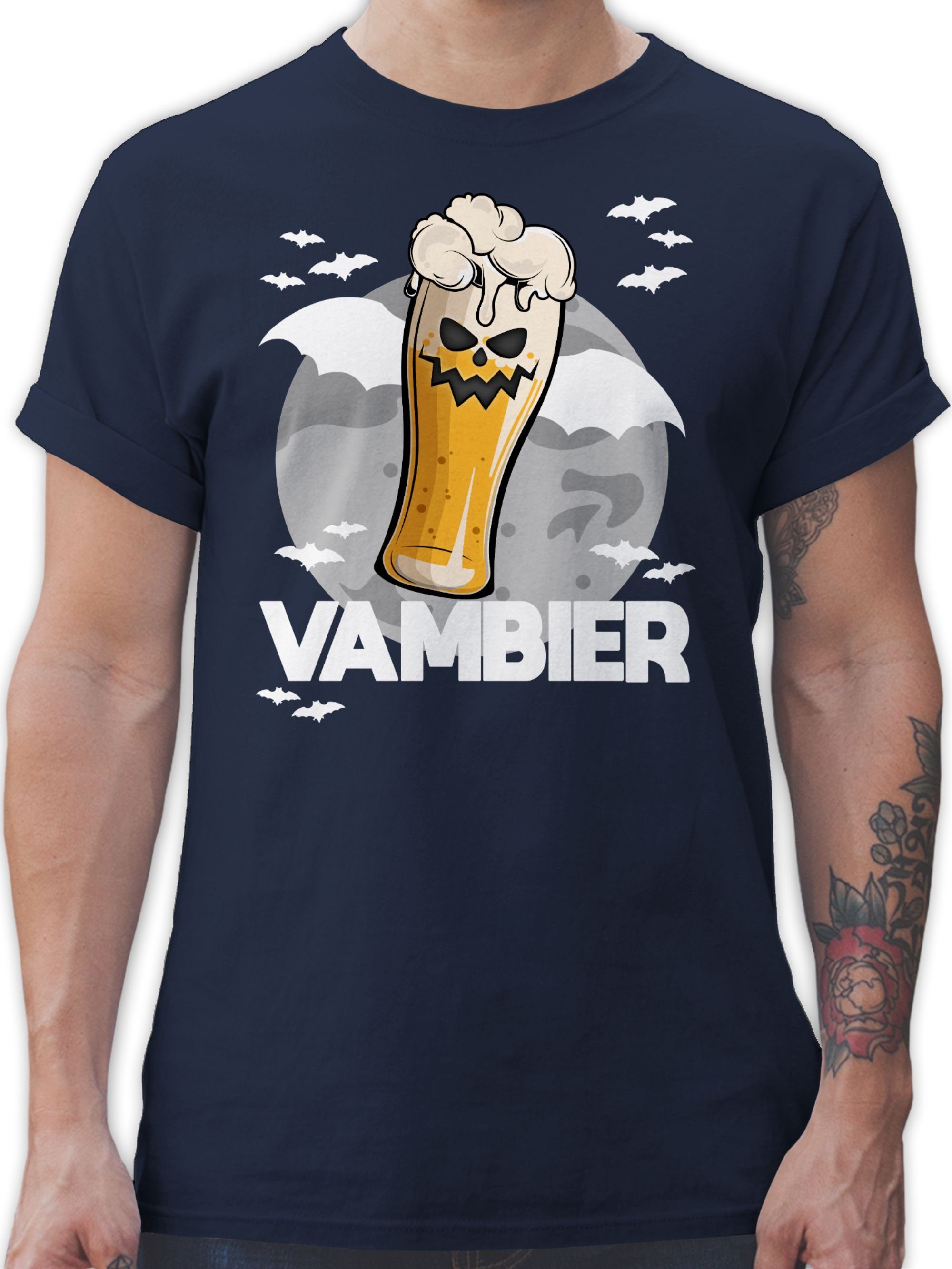 Shirtracer T-Shirt Vambier Bier Geschenk Zombie Halloween Kostüme Herren 02 Navy Blau