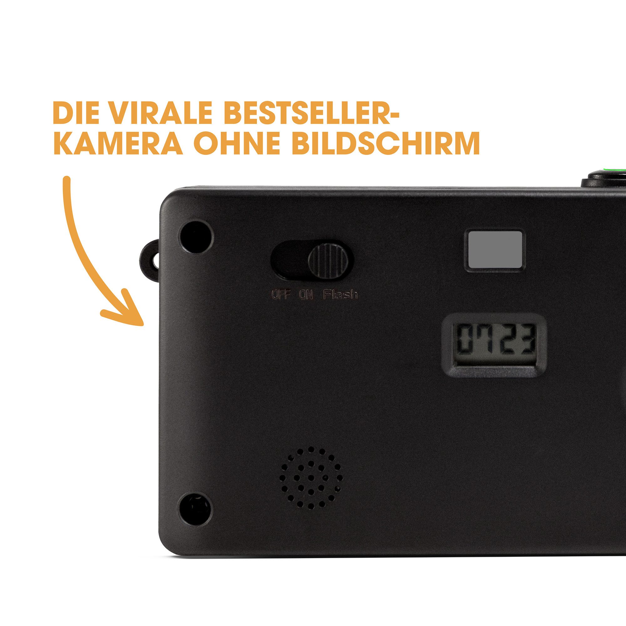 Camp Snap CS-V105 Retro-Digitalkamera im Vintage-Look, ohne Display, Kompaktkamera (8 MP, inkl. Kamera inkl. USB-C-Kabel, Bedienungsanleitung, Verpackung, 8 MP, – Bild 2 von 5