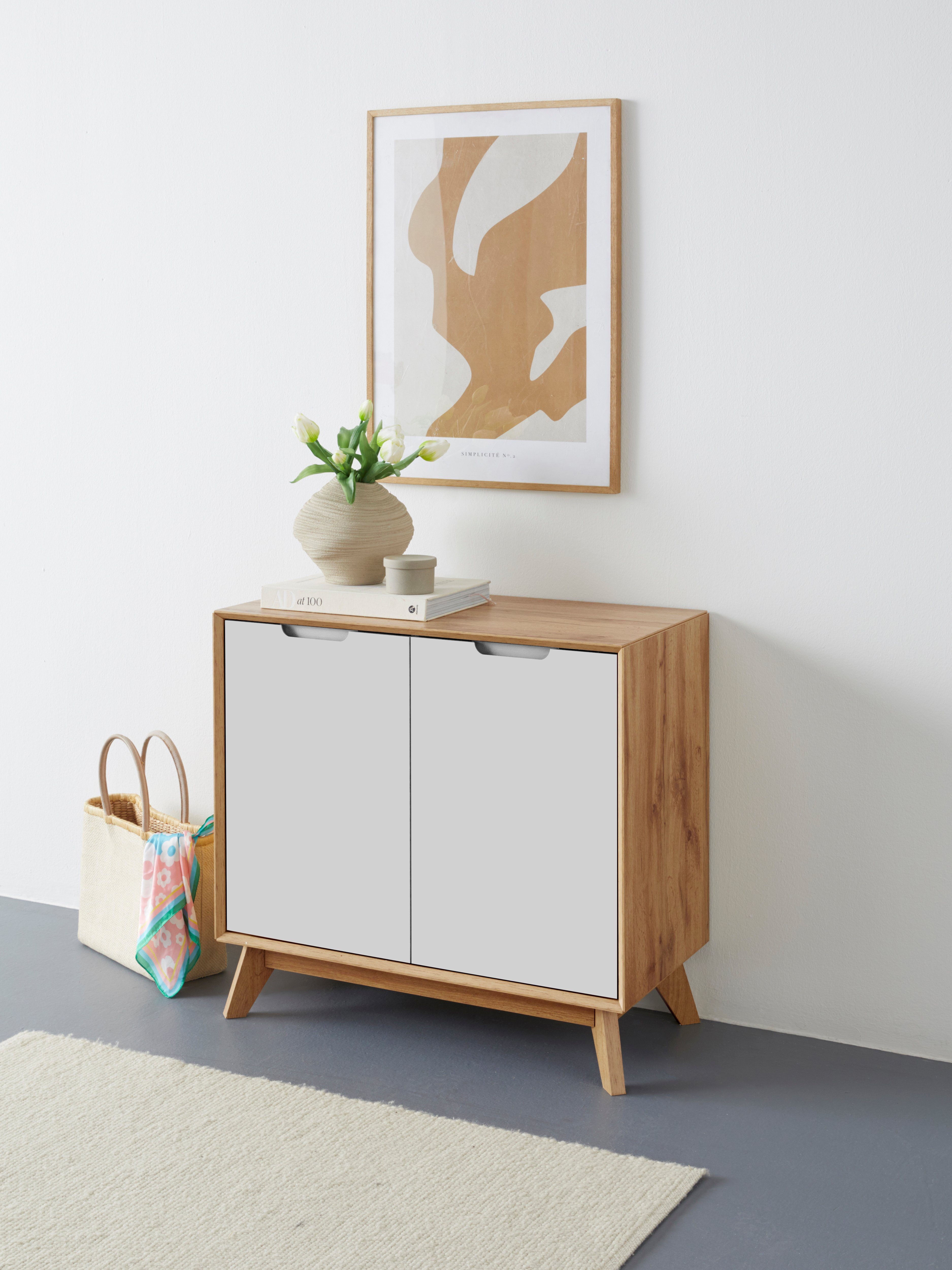 OTTO home Sideboard Pandrup, Kommode mit 2 Türen und 2 verstellbare Einlegeböden, B:80 cm, H:75 cm