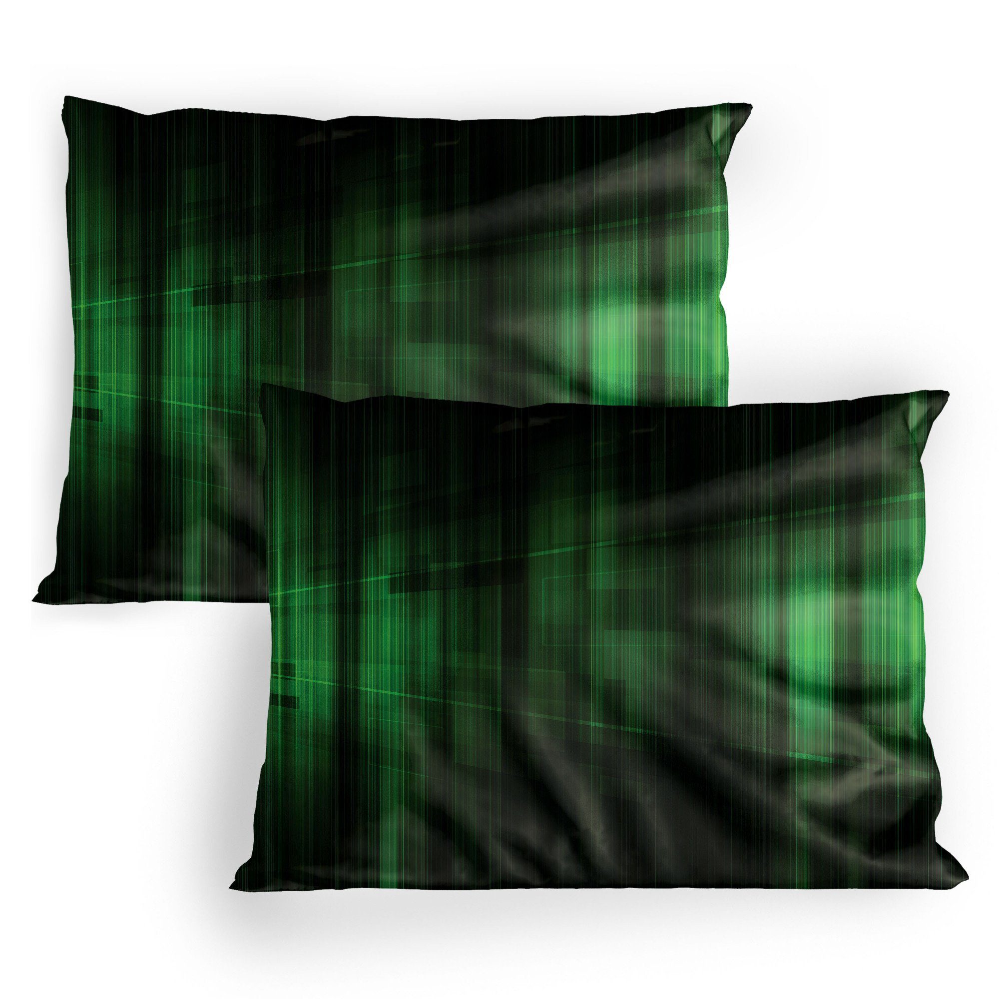 Kissenbezüge Dekorativer Standard Gedruckter Kissenbezug, Abakuhaus (2 Stück), Waldgrün Technologie-Muster
