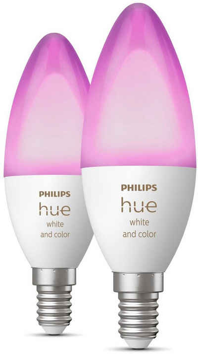 Philips Hue »White & Col. Amb. Doppelpack E14 2x470lm!« LED-Leuchtmittel, E14, 2 St., Warmweiß