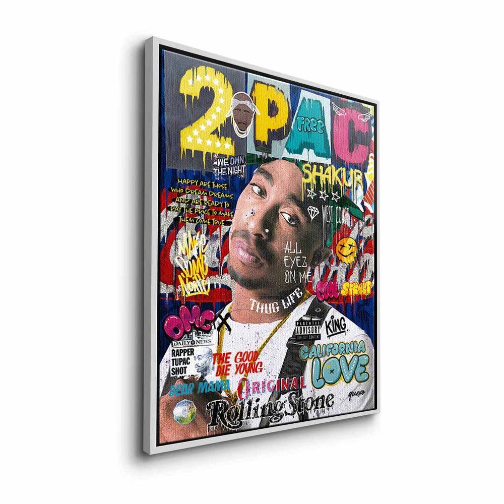 DOTCOMCANVAS® 2Pac Pop Art music USA Ra Shakur Rahmen ohne Tupac Leinwandbild Rapper premium mit Leinwandbild,