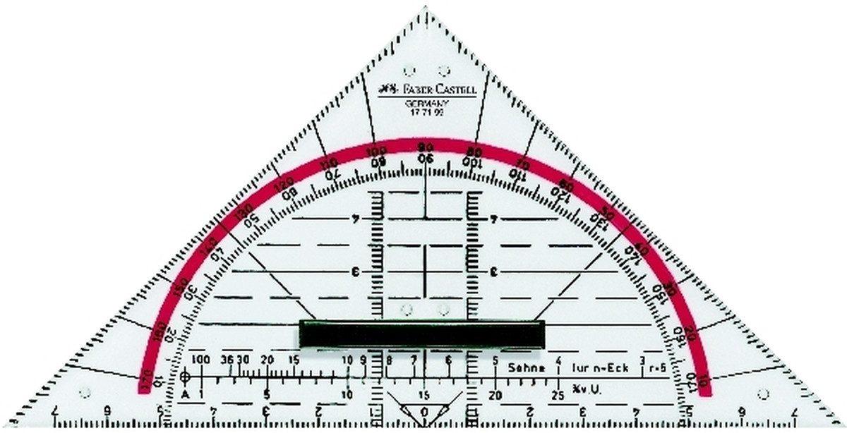 Faber-Castell Geodreieck Geometrie-Dreieck klein mit Griff.