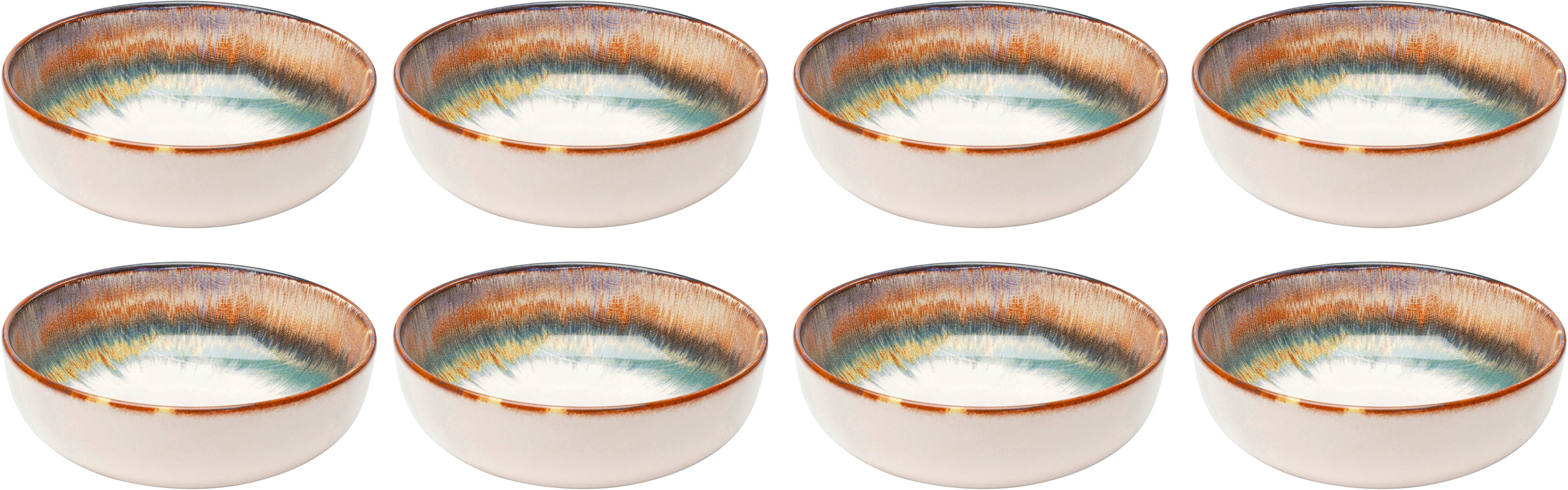 Kare Design Schüssel Laguna Blau Ø18cm, Steingut, (Set, 8-tlg), aus Steingut
