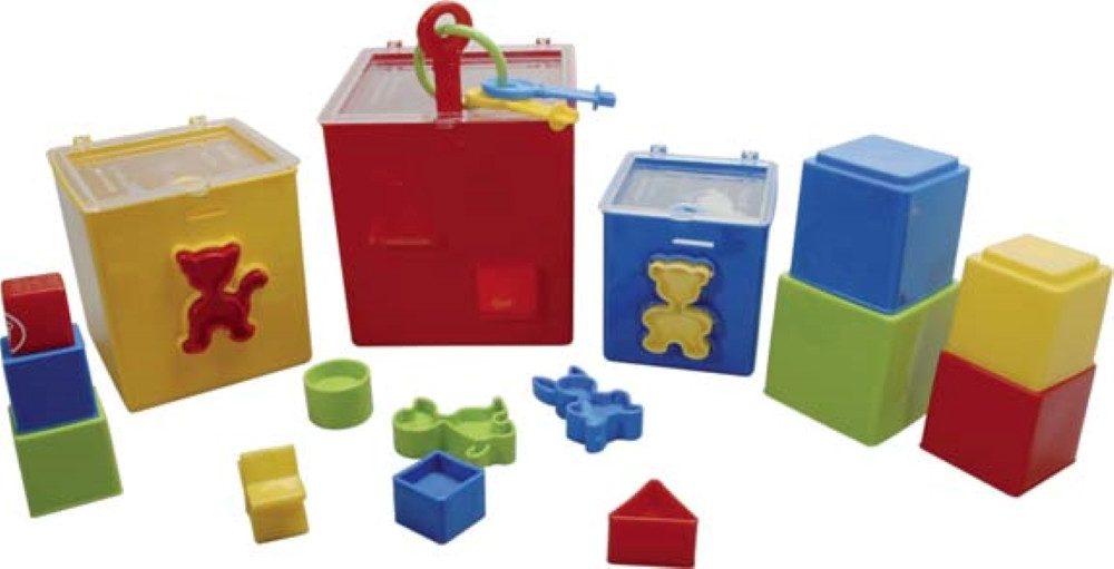 GOWI Steckspielzeug, (Steckbox Pyramide, 19-tlg)