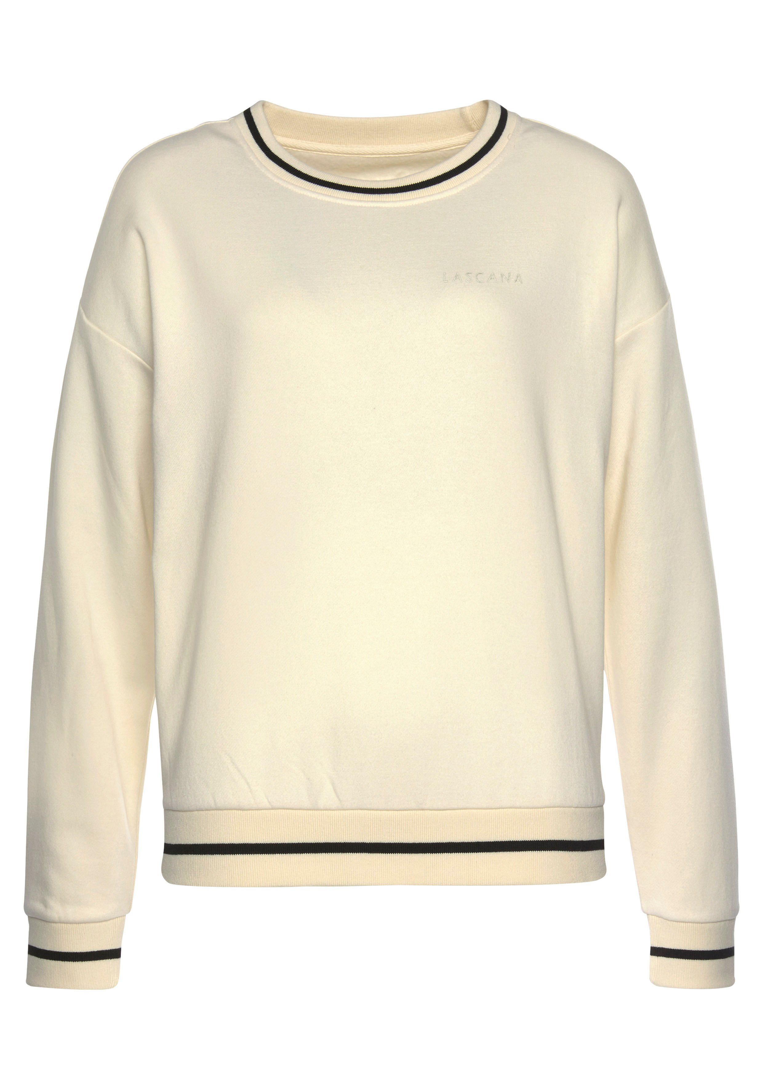 LASCANA Sweatshirt Loungeanzug hellbeige