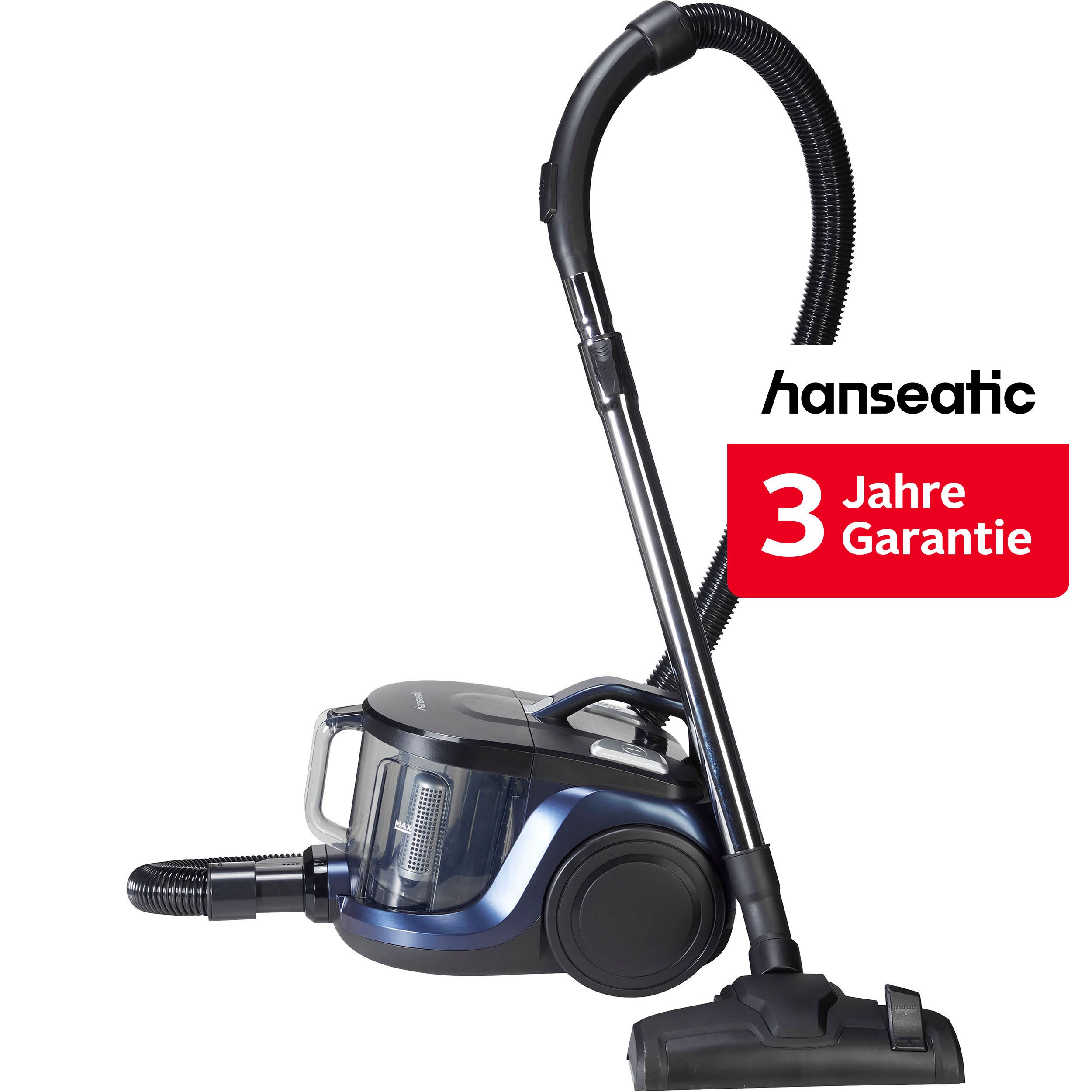 Hanseatic Bodenstaubsauger Auf Knopfdruck leerbar, Freistehfunktion, beutellos, 850 W, beutellos, inkl. 3 Jahre Herstellergarantie