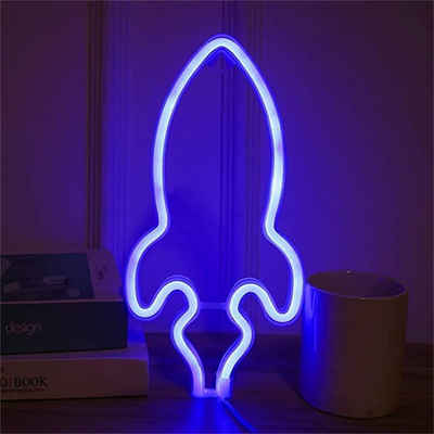 Oneid LED Stripe LED Neonlicht USB/Battery Powered Neon Wall Decor Rocket Neon