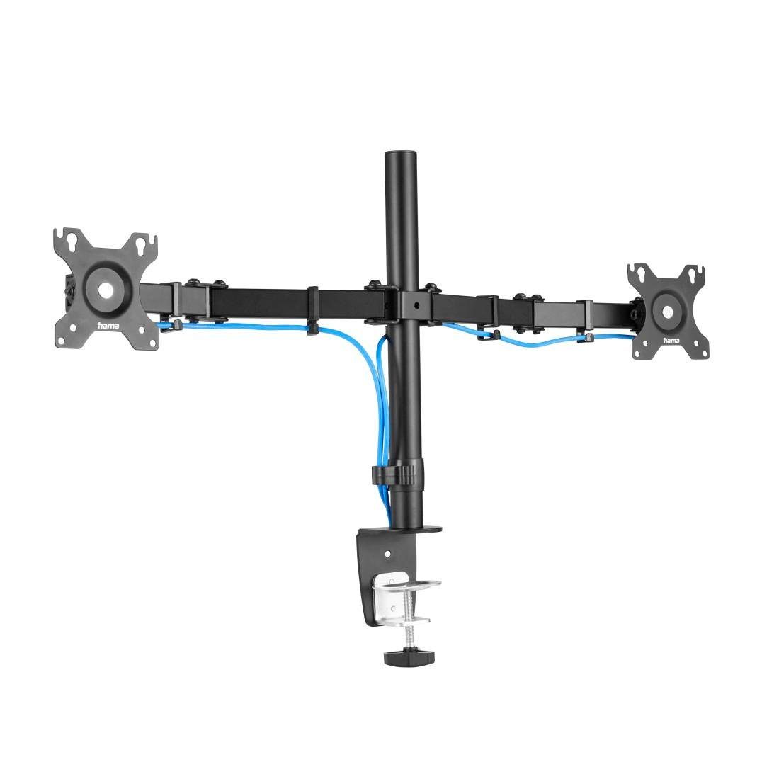 Hama Monitor-Halterung Bildschirmhalterung, 2 Monitore, 13"-32" Doppelarm, (bis 32 Zoll)