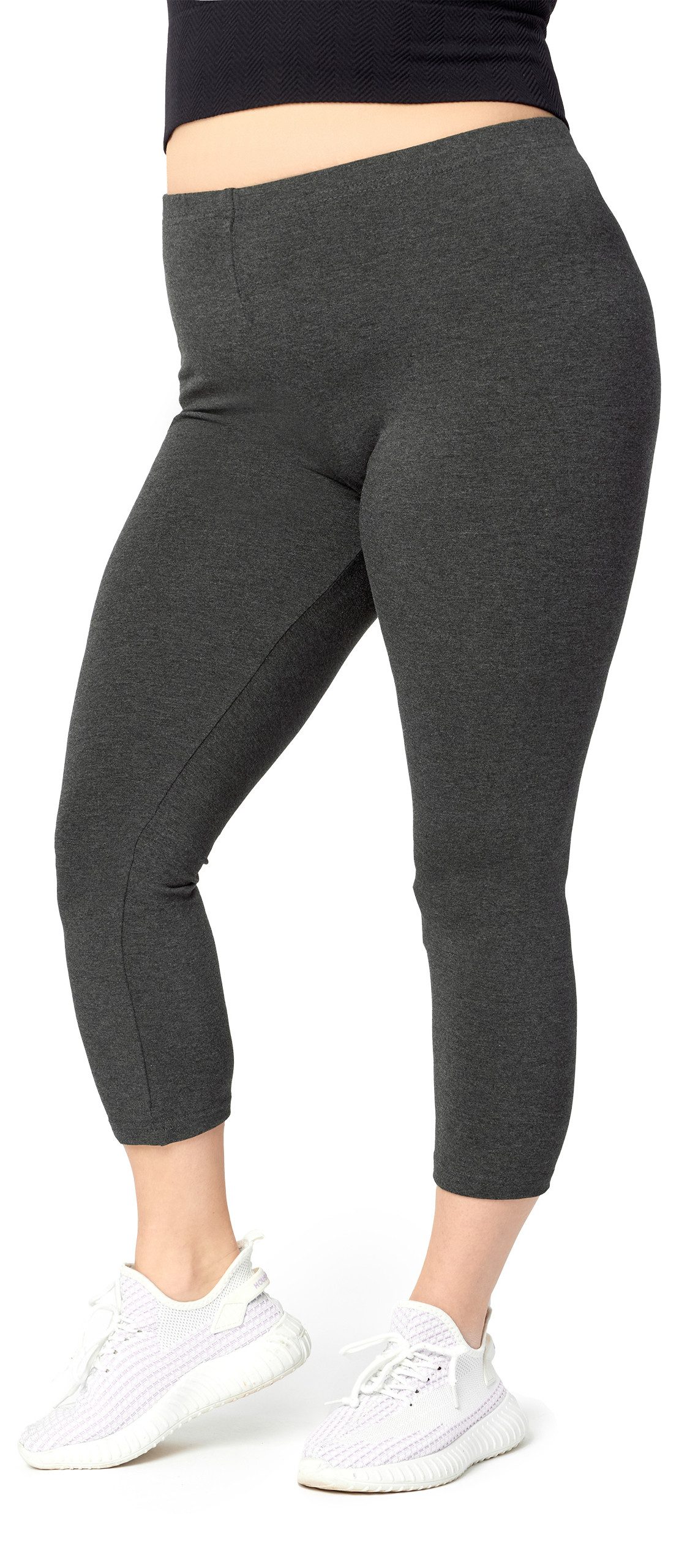 Leggings Große Größen Damen 3/4 Länge aus Baumwolle MS10-455