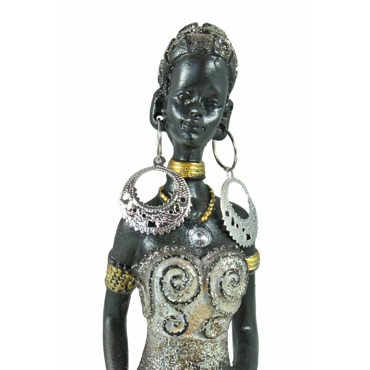 Deko Afrikanische handbemalt der in colourliving Afrika Dekofiguren, Hand Kanne mit Figur Afrikafigur Frau