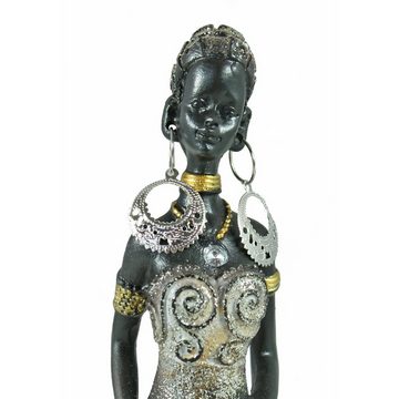 colourliving Afrikafigur Afrika Deko Figur Frau mit Kanne in der Hand Afrikanische Dekofiguren, handbemalt