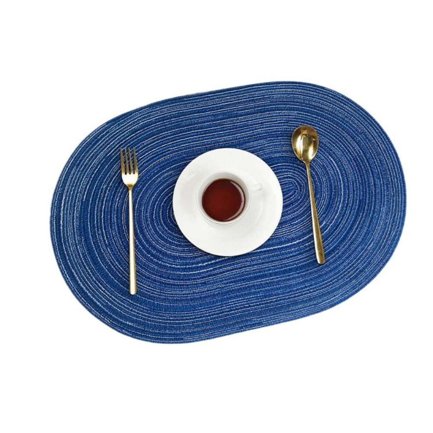 LuxusKollektion Platzset Platzsets Oval 2er Set 50x35cm Blau, (2-St)