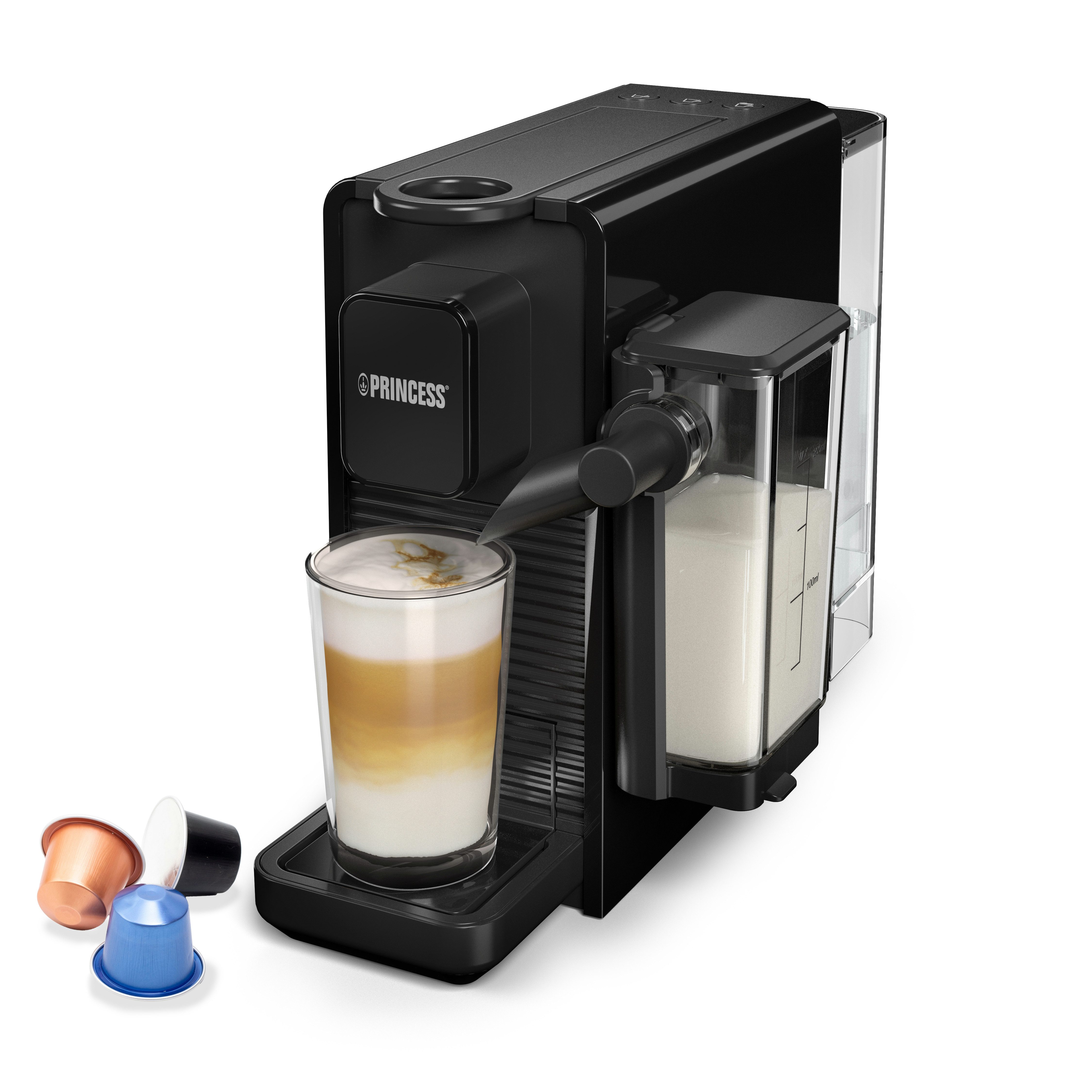 PRINCESS Kapselmaschine 249455, Kapselsystem, Kompatibel mit Nespresso-Kapseln und ähnlichen Formaten, 20 bar