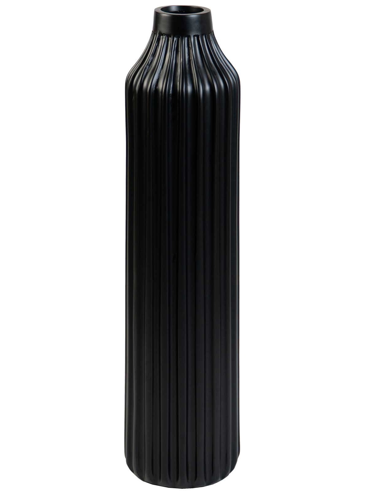 VIVANNO Bodenvase Fiberglas VERTO Säule - Schwarz Matt Mit Muster (1 St), 20x20x80 cm
