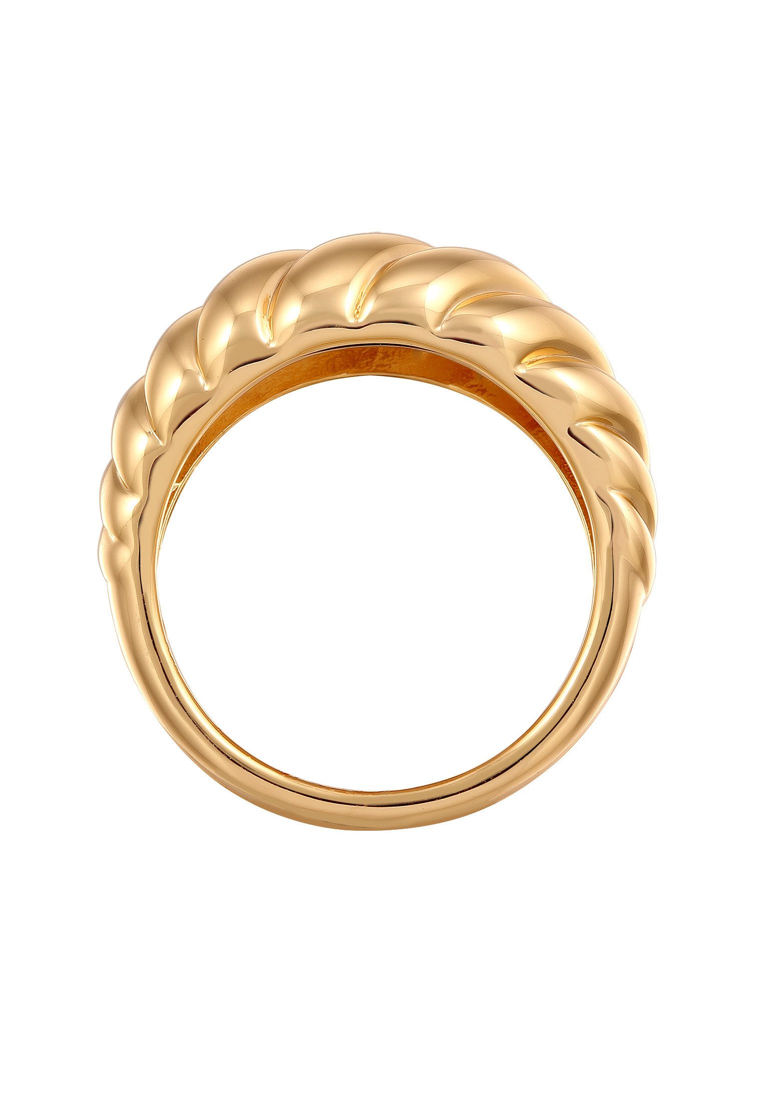 Elli Fingerring Ring Organic Stil Rhodium-Finish Gold Messing