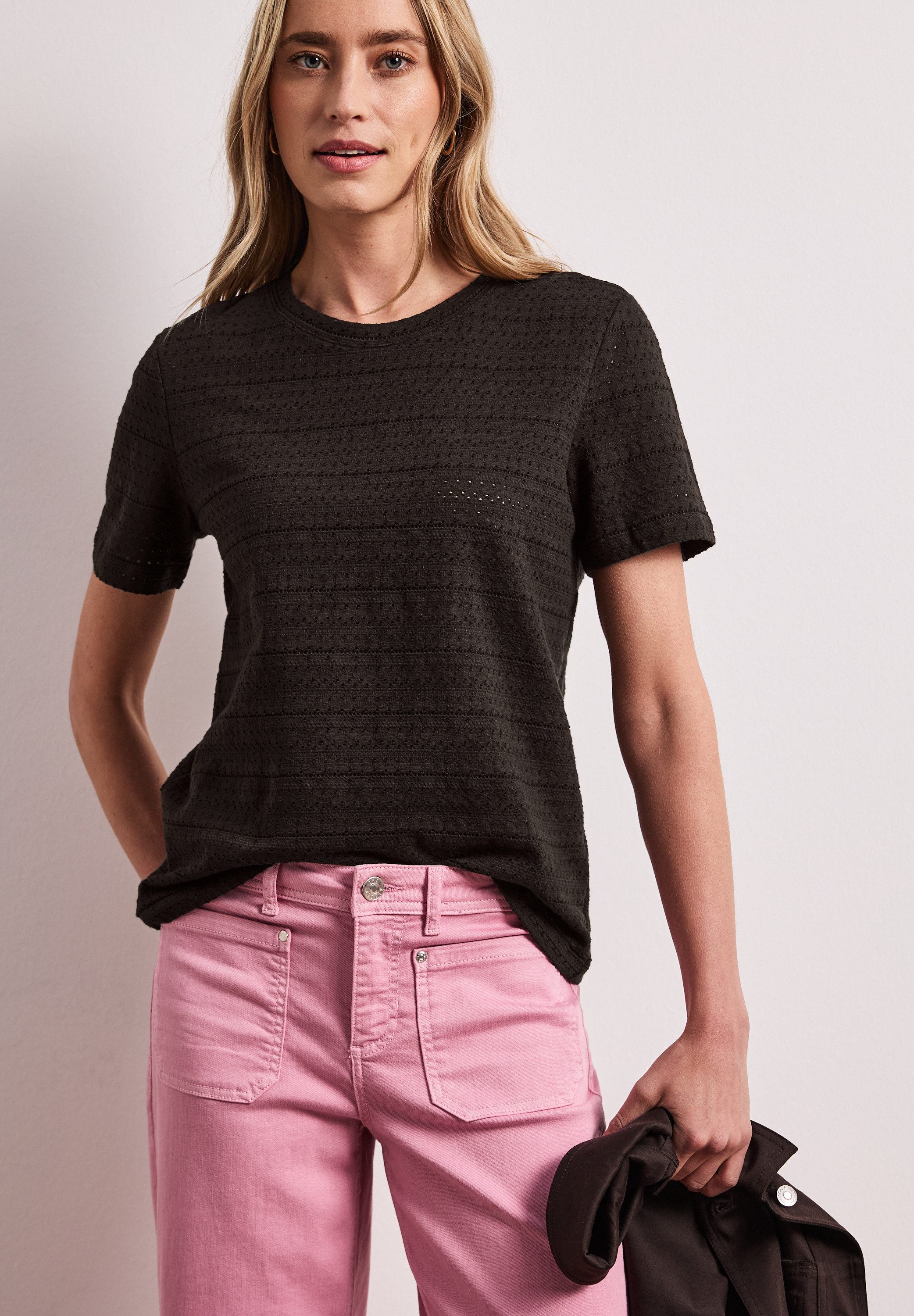STREET ONE T-Shirt aus Baumwolle mit Stretchante