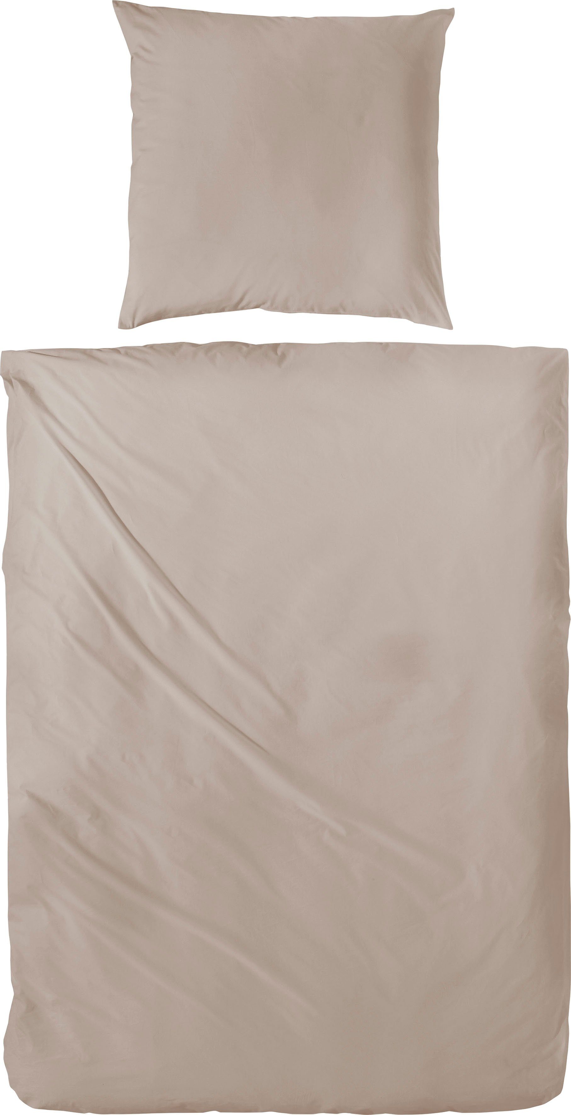 Primera Bettwäsche Uni Luxus-Satin in Gr. 135x200, 155x220 oder 200x200 cm, Satin, 3 teilig, Bettwäsche aus Baumwolle, unifarbene Bettwäsche mit Reißverschluss – Bild 2 von 5