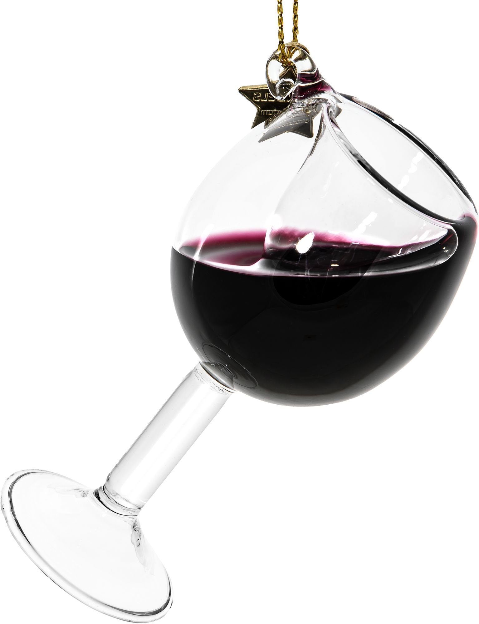 Christbaumschmuck BS552 Rotweinglas Glas Ornament Weihnachtsbaum Anhänger